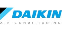 Daikin logo with blue font Air Conditioning text.