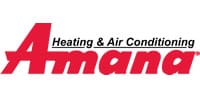 Amana logo with Heating & Air Conditioning text.